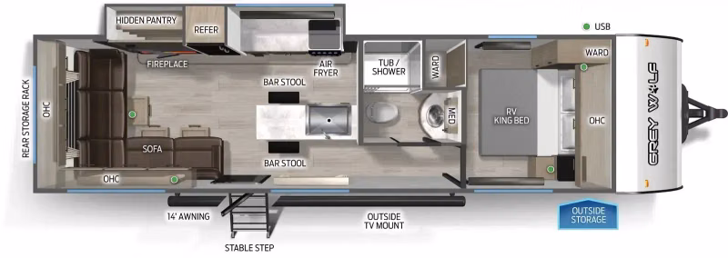 2027 Forest River Cherokee Grey Wolf Travel Trailer 27LH - Image 1